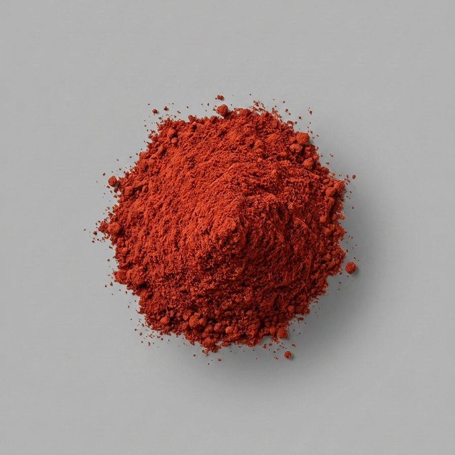 Pile of red powder on a gray background