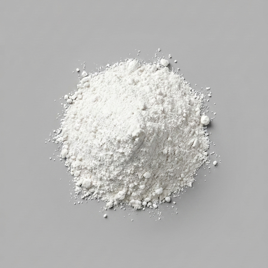 White powder on a gray background